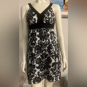 LOFT Black and White Floral Dress
